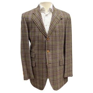 Brown Prince-of-Wales Wool Blend Blazer - ETRO